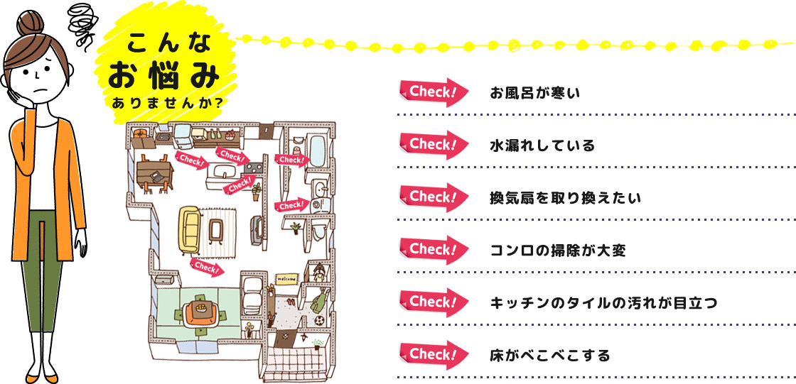 お住まいのお悩みを解決します